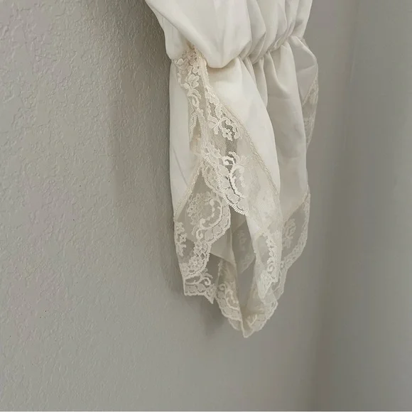 Vintage Gilead Satin Lace Romper Nightie Small Made in USA - Picture 5 of 8